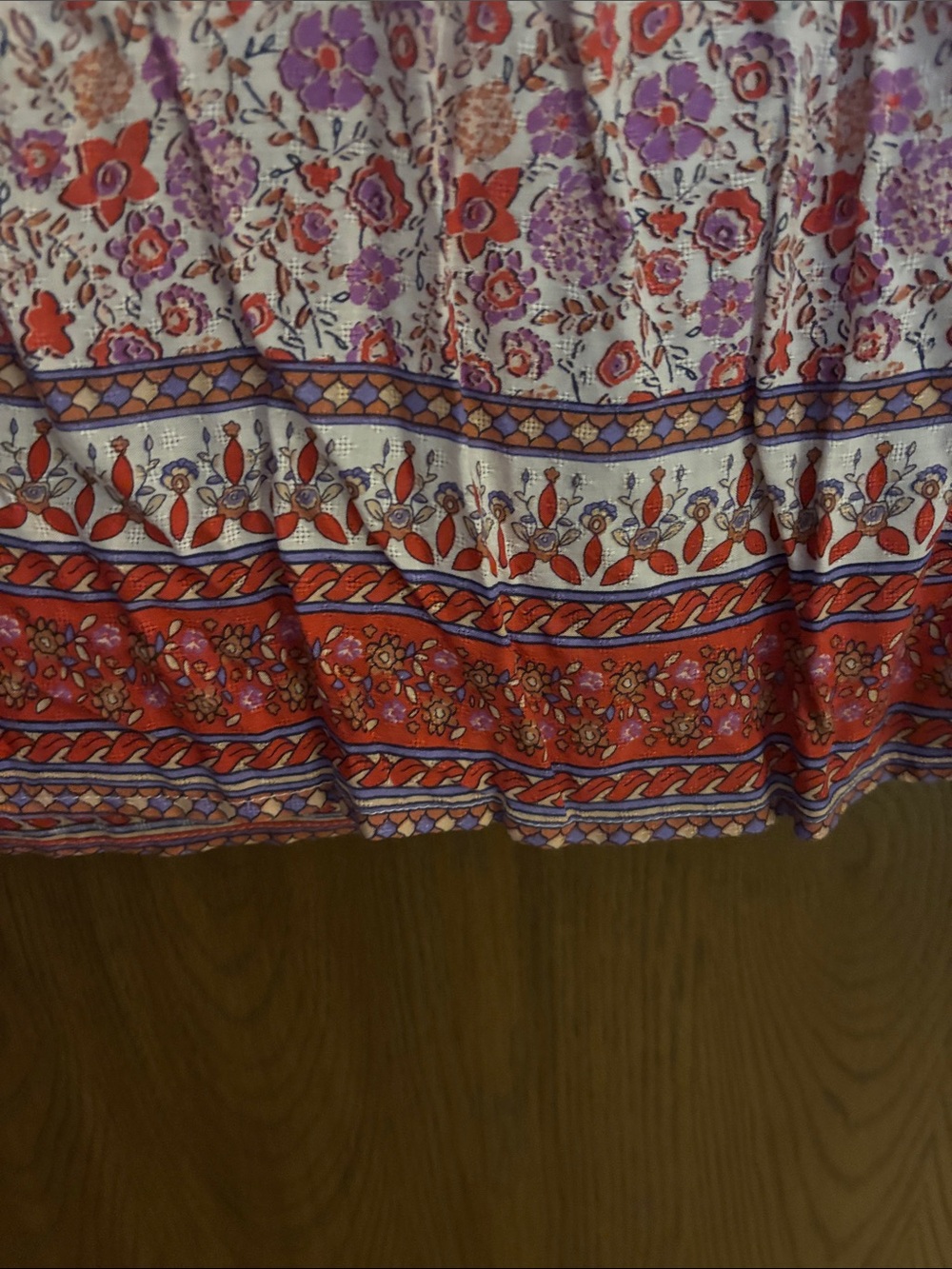 Knox Rose Pink and Red Floral Peasant Blouse - Picture 3 of 3